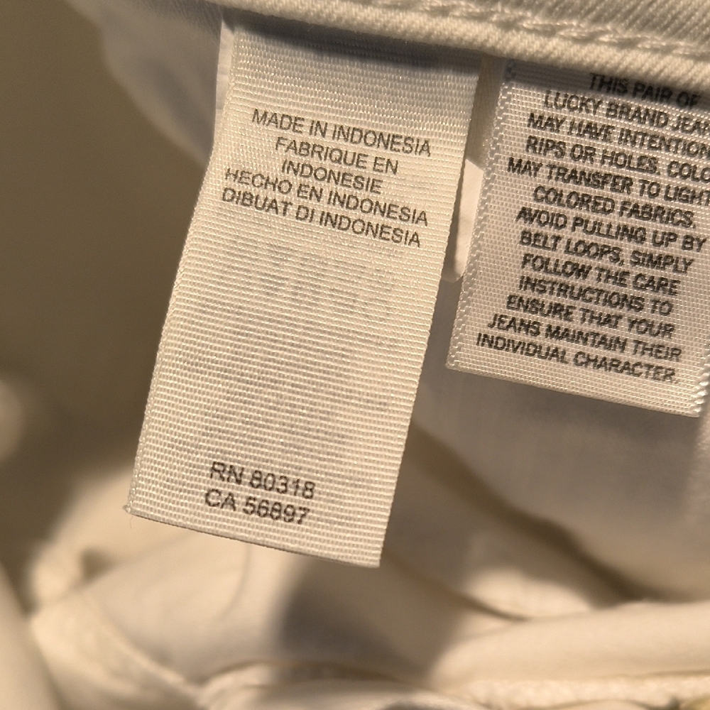 sac316🍀Ava Skinny Lucky Brand White Denim Jeans - Picture 6 of 7